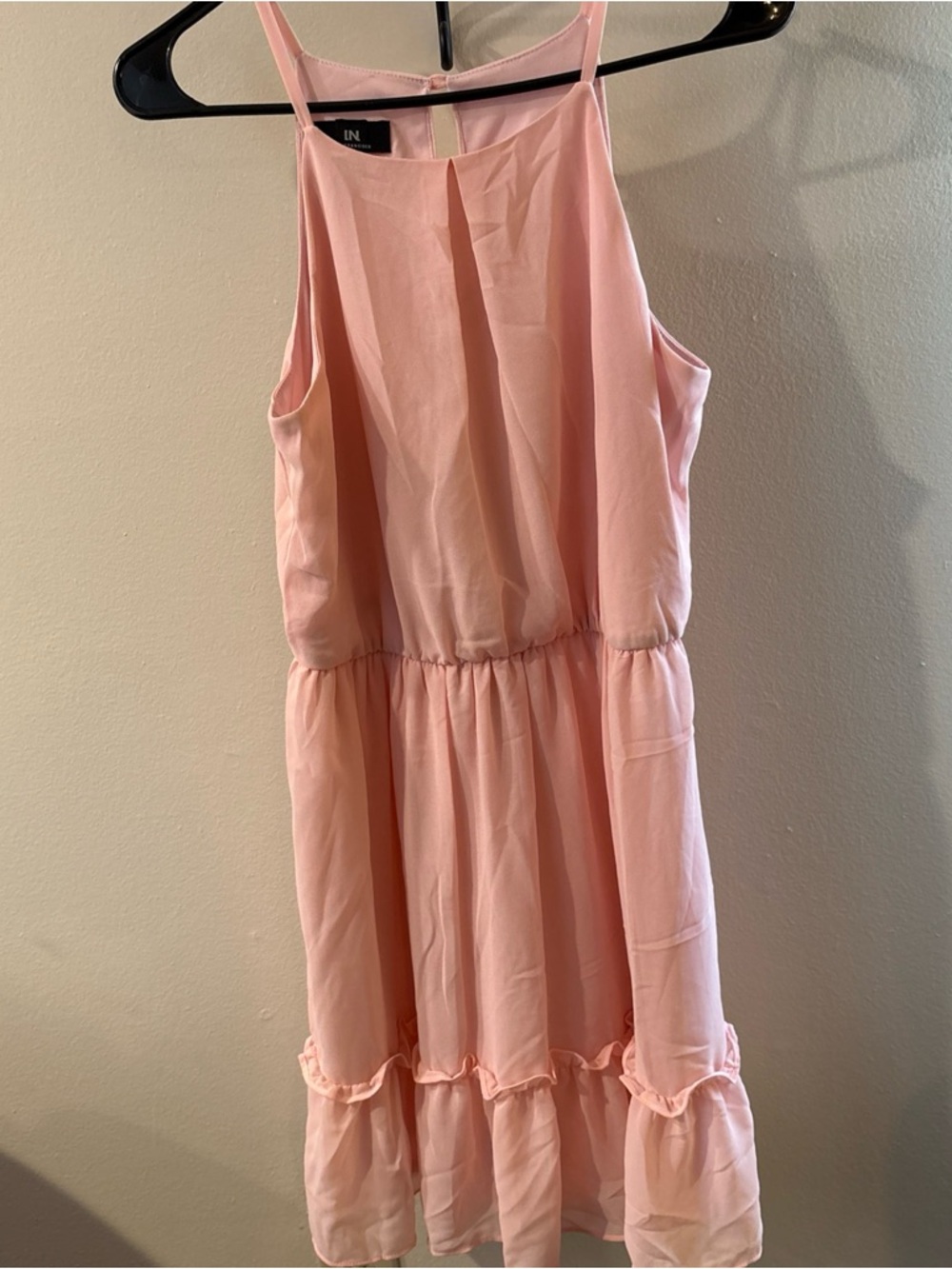 I.N. San Francisco Blush Pink Sleeveless Tiered Midi Dress